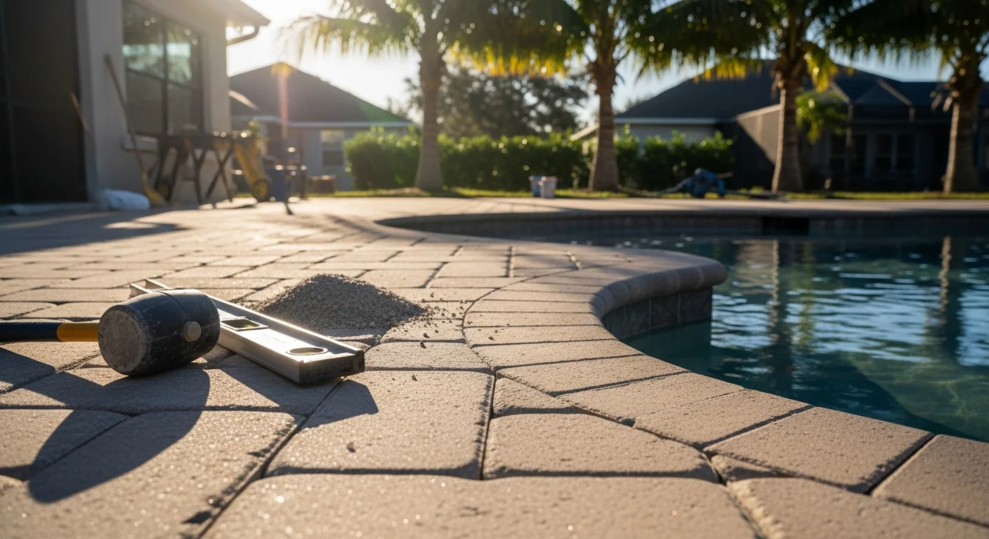Custom pool deck with pavers in Deltona